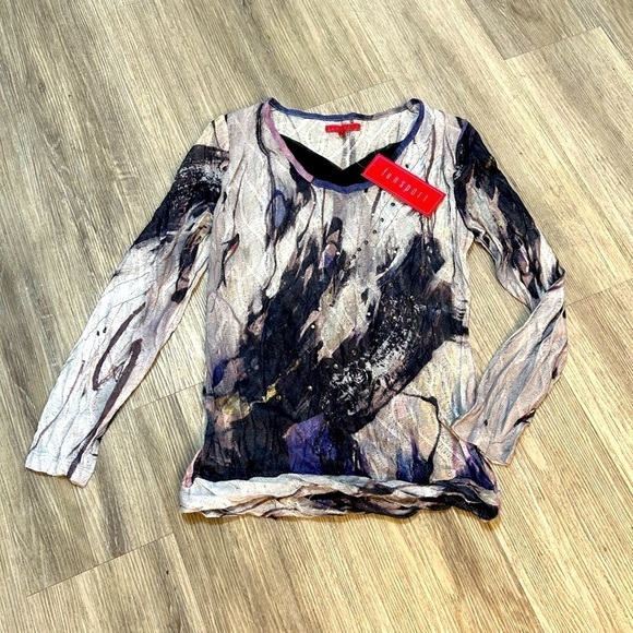 New with tags boutique brand FUNSPORT boho bohemian long sleeve blouse top. - Picture 8 of 8